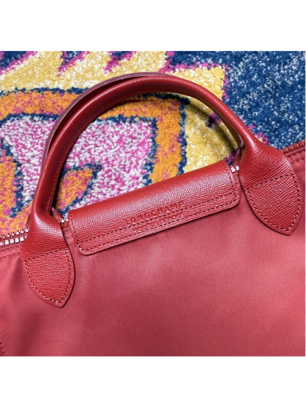 Longchamp Le Pliage Neo 18-inch Nylon Travel Large Shoulder Tote Red - Picture 5 of 12